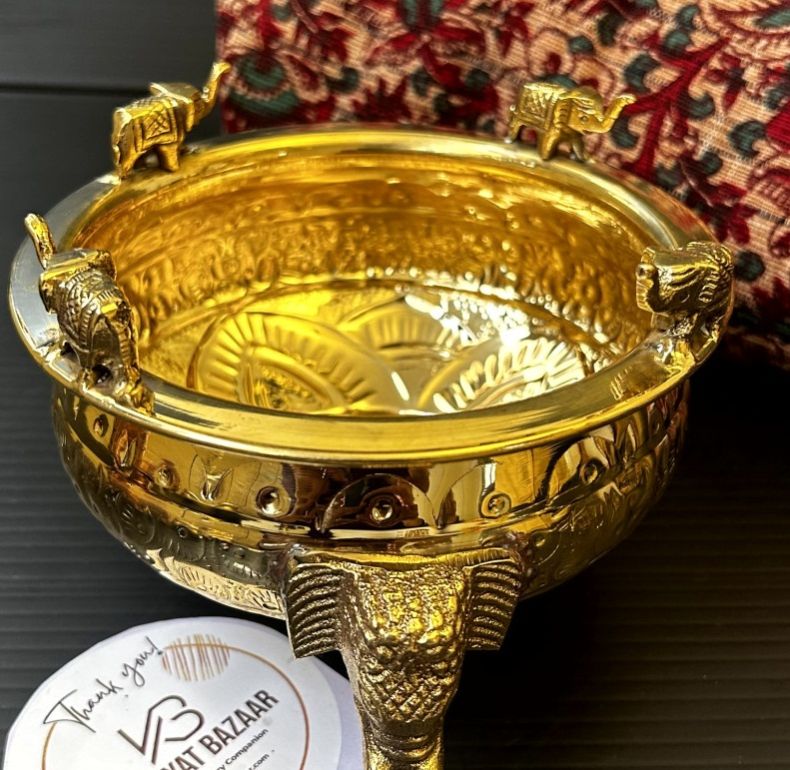 Brass Elephant Urli