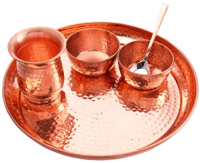 Copper Thali Set / Copper Dinner Set - KB210