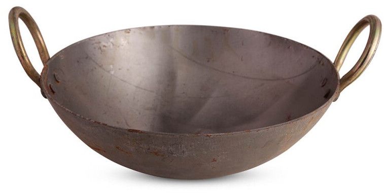 Iron Kadhai / Karahi / Kadai (White with Handle) KB312