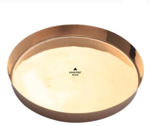 Kansa (Copper 78% kb505 Bronze Dinner Plate, Weight : 0.748 Kg