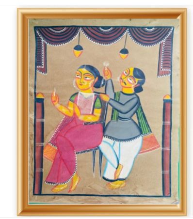 Babu Bibi 3- Original-Bengal Pattachitra Wall Art