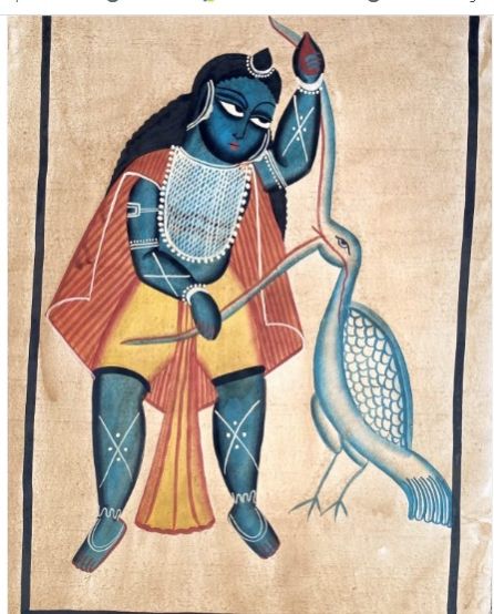 Bakasur Ka Vadh- Bengal Pattachitra Wall Art