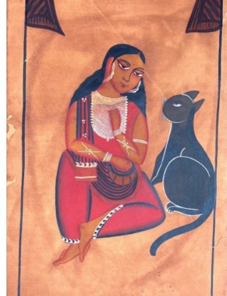Bibi Jaan- Feminine Grace- III- Bengal Pattachitra Wall Art