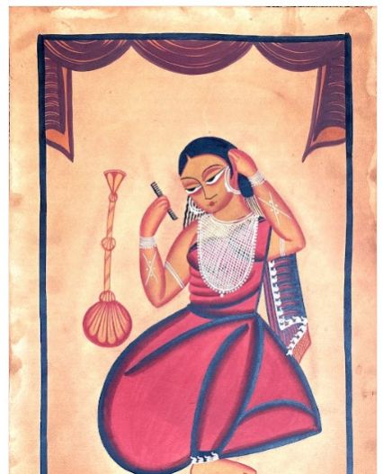 Bibi Jaan- Feminine Grace- IV- Bengal Pattachitra Wall Art