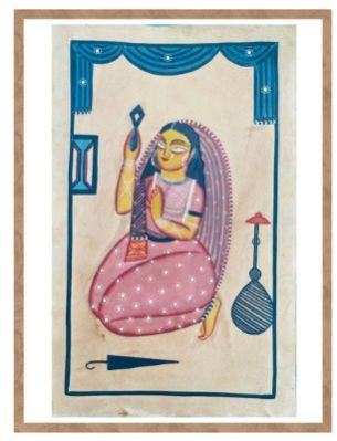 Bibi Jaan- Feminine Grace- VI- Bengal Pattachitra Wall Art