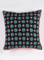 Chhoto Boro Phool- Kantha Embroidered Cotton Cushion Cover