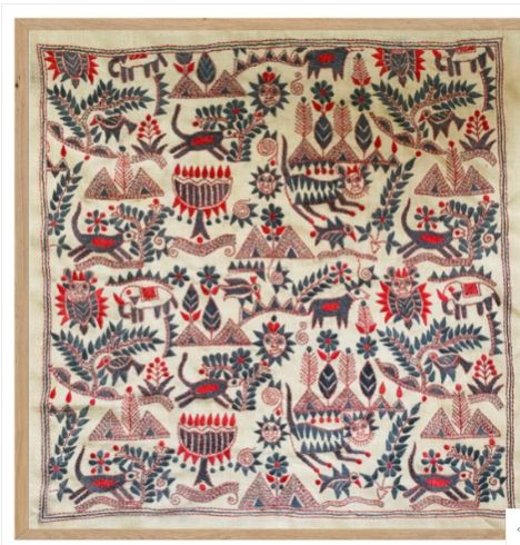 Graam Bangla- Kantha Embroidered Wall Art