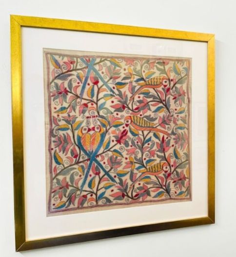 Tota Paakhi- Kantha Embroidered Wall Hanging