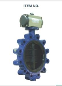 Pneumatic Actuator Operated Ci & Cs Body EPDM Seat Lug Type Butterfly Valve PN10