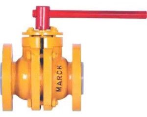 S.g.iron FEP / Pfa Lined Two Piece Design Ball Valve Class 150