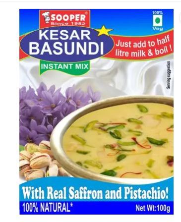 Instant Kesar Basundi Mix, Brand Name : Sooper