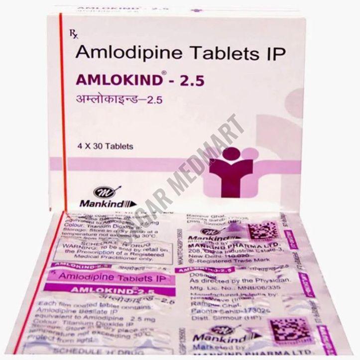 Amlokind Amlodipine 2.5mg Tablet