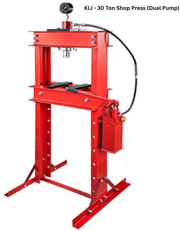 30 Ton Hydraulic Shop Press with Gauge (Dual Speed Hand Pump)