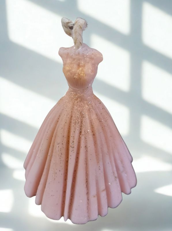 Light Pink Wedding Gown Candle