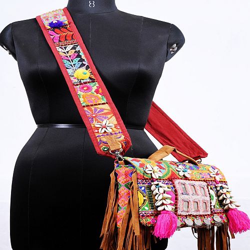 Handmade Cotton Printed Sling Bag, Color : Multicolor