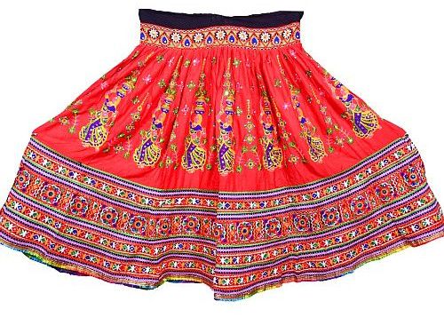 Handmade Red Printed Rajasthani Lehenga Choli Set