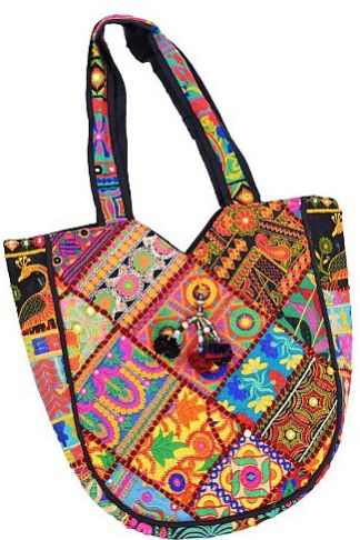 Ladies Cotton Printed Handbag, Color : Multicolor for Casual