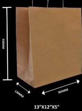 Paper Carry Bag 12 X 13 X 4 Inch