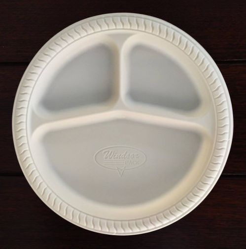Windsor 10″ 3 CP Round Compartment Cornstarch Plate