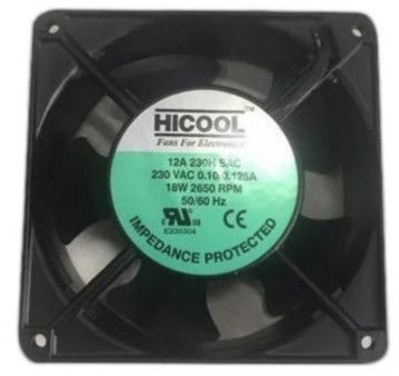 Metal Hicool 12V Panel Fans, Color : Black