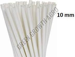 10mm White Paper Wrapped Straw, Pipe Shape : Round for Drinking