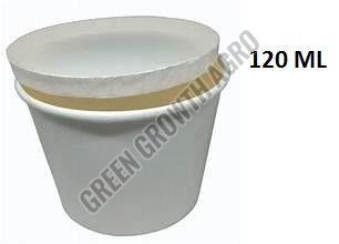 120ml Disposable Paper Food Container, Color : White