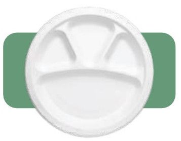 11 4 Round Compartment Plate for Food Serving