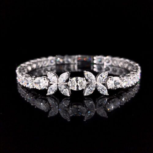 18Kt Gold Marquise and Oval Cut Lab Grown Diamond Bracelets