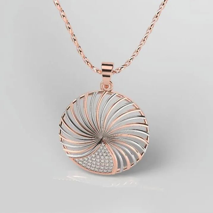 Round Shape 18KT Gold Lab Grown Diamond Pendant