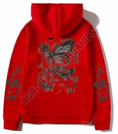 Blend OF Cotton Polyester Ladies Red Stylish Pullover