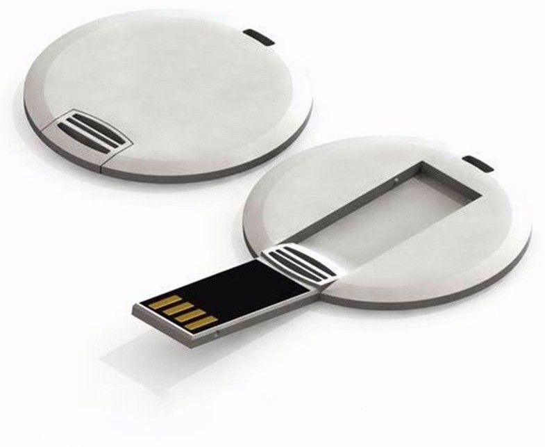 White Plastic Round Card Pen Drive