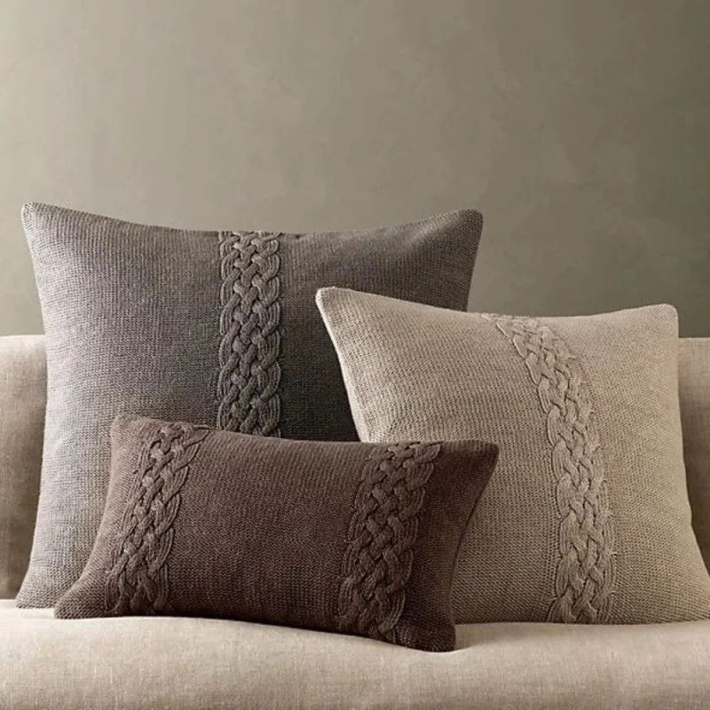 Plain Sofa Cotton Cushion Set