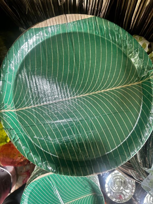 Green Disposable Paper Plate