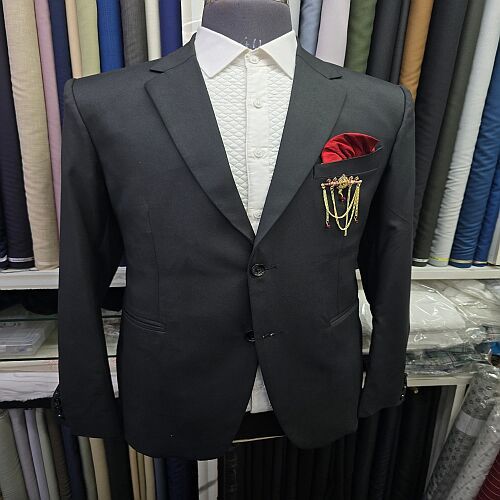 Black Bespoke Mens Two Piece Wedding Suit