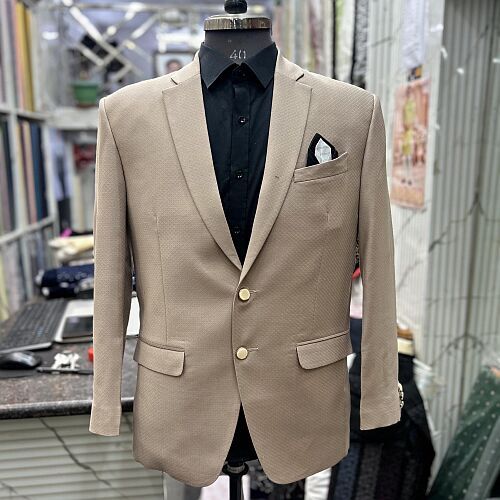 Mens Luxury Bespoke Beige Three Piece Wedding Suit