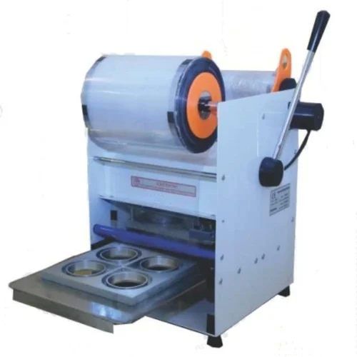 Electric Polished Manual Cup Sealing Machine, Color : Grey