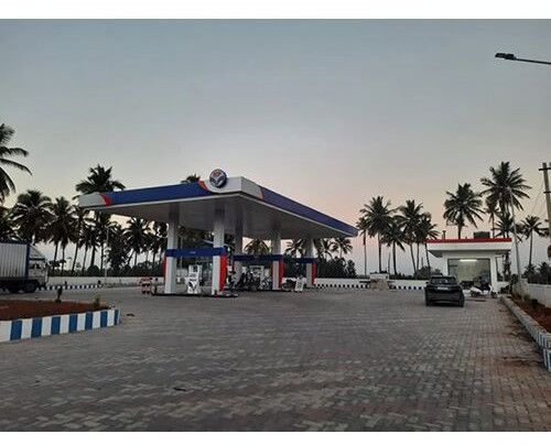 Plain Mild Steel Hpcl Petrol Pump Canopy, Shape : Rectangular