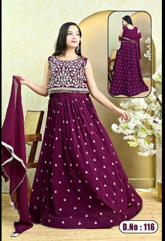 Aaradhya D.NO- 116 Luxurious Georgette Embroidery  Lehenga Choli with Dupatta Set