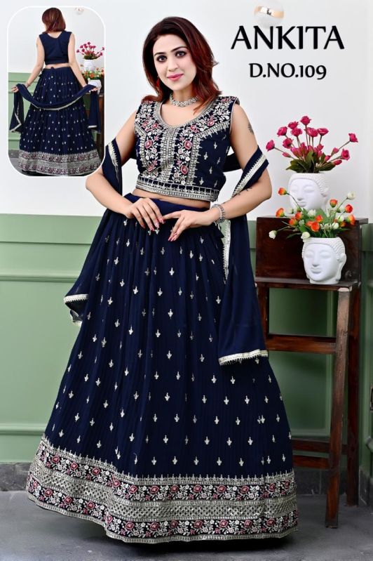 Ankita Crop Top Blouse Lehenga Dupatta Set
