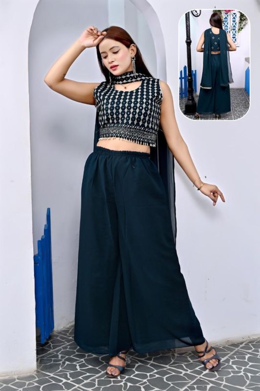 Ayesha D.NO- 112 Top Palazzo Dupatta Set