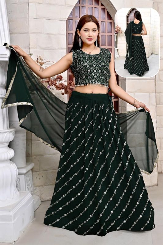 Sarah D.NO- 113 Georgette Leheriya Embroidered Lehenga Set