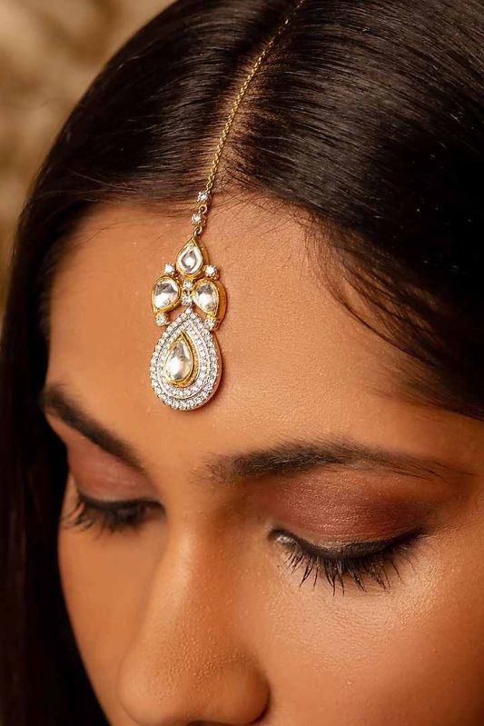 22K Gold Diamond Maang Tikka