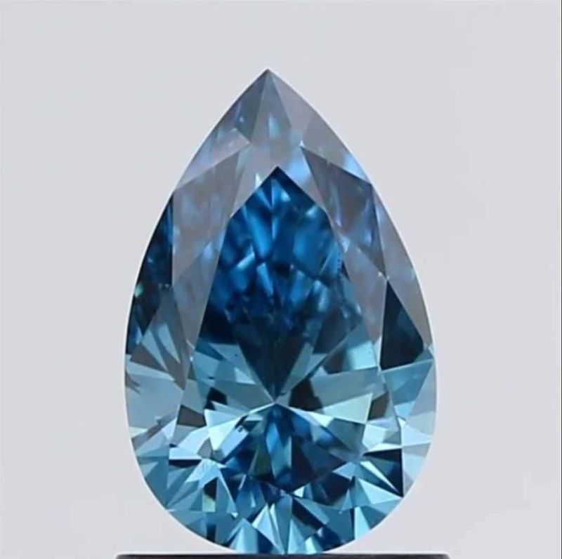 Blue Pear Cut Diamond