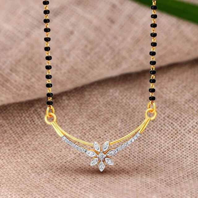 Charming Gold Diamond Mangalsutra Pendant
