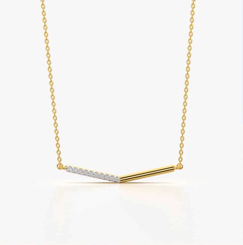 Diamond Bar Pendant Necklace