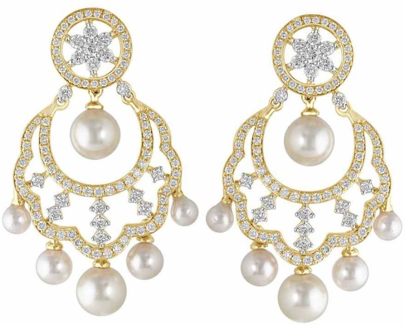 Diamond Gold Studded Earrings