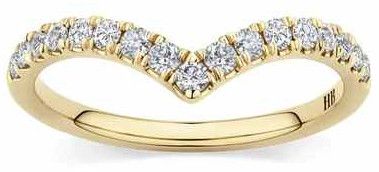 Gold Diamond Chevron Ring