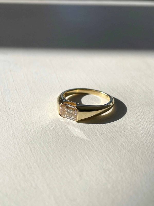 Gold Diamond Signet Ring