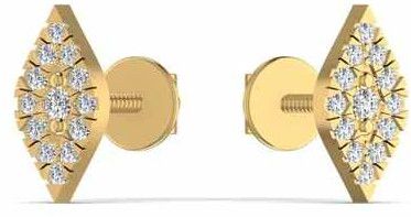 Gold Diamond Stud Geometric Earrings