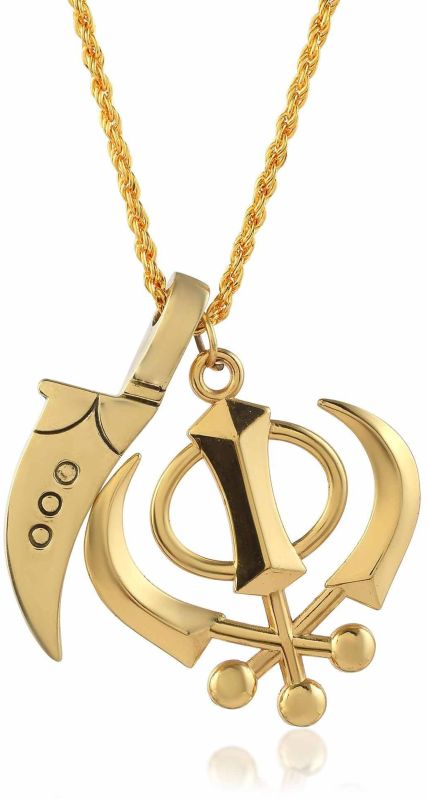 Gold Sikh Sardar Khanda Pendant